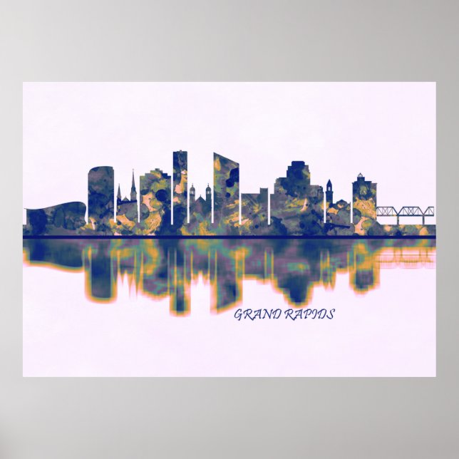 Poster Skyline Grand Rapids (Devant)
