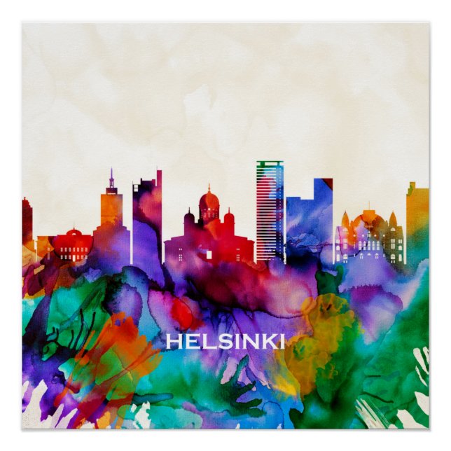 Poster Skyline Helsinki (Devant)