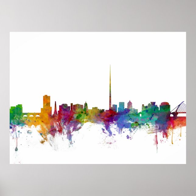 Poster Skyline Irlande de Dublin (Devant)