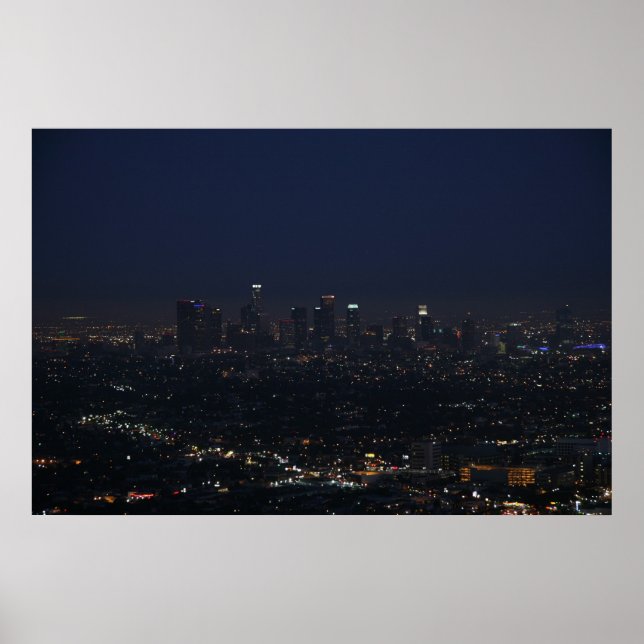 Poster Skyline nocturne de Los Angeles (Devant)