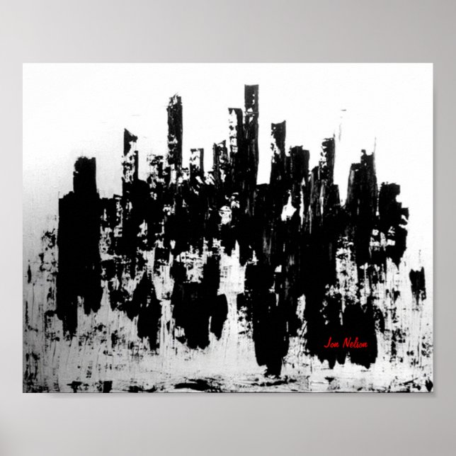 Poster Skyline noir et blanc (Devant)