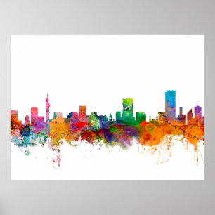 Poster Skyline Pretoria Afrique du Sud