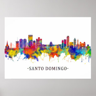 Poster Skyline République Dominicaine de Saint-Domingue