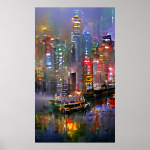 Poster Skyscraper - Peinture Abstraite colorée