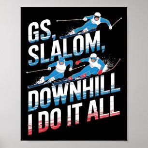 Poster Slalom Géant Descente Je Fais Tout Ski Alpin