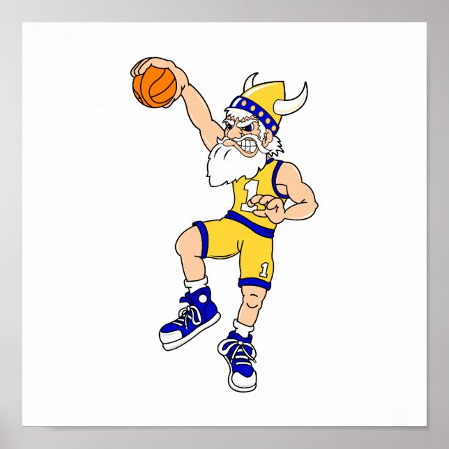 Poster Slam de basket-ball viking (Devant)