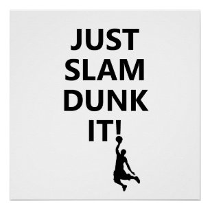 Poster Slam Dunk   Phrase de basket-ball avec texte