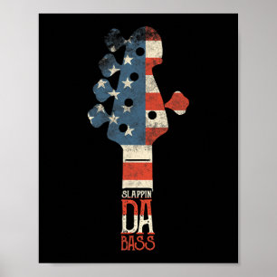 Poster Slappin Da Basse Guitare Joueur T Chemise pour Mus