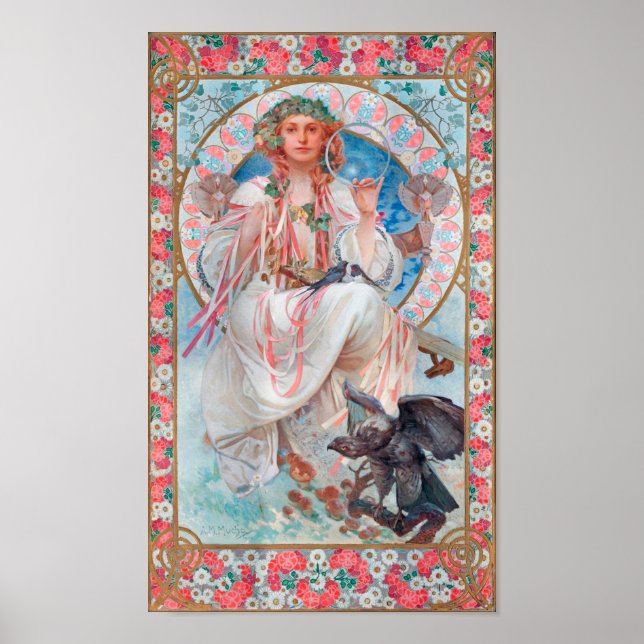 Poster Slavia, Mucha (Devant)