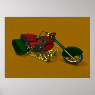 Poster Sledge de trike du Père Noël