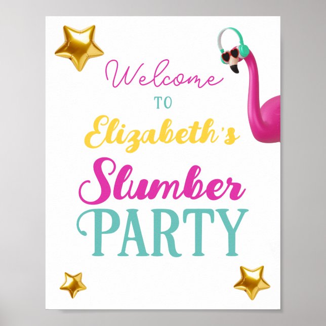 Poster SLEEPOVER Stwood Anniversaire Bienvenue (Devant)