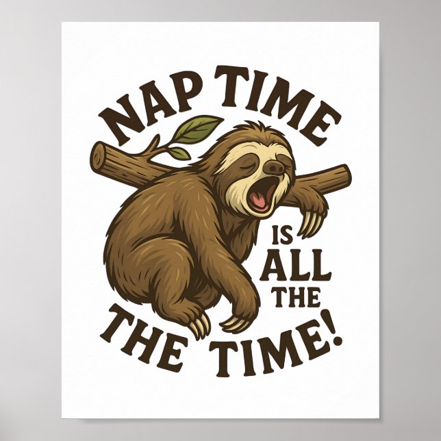 Poster Sleepy Sloth Funny (Devant)