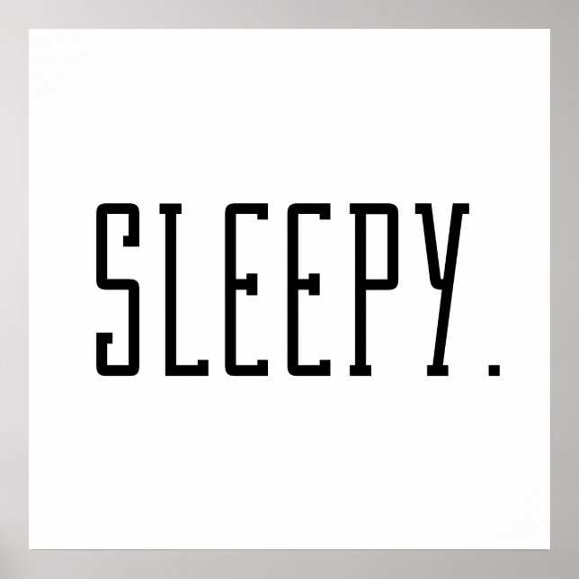 Poster Sleepy. Typographie (Devant)
