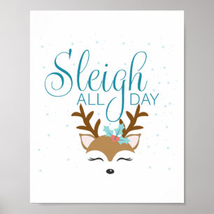 Poster Sleigh All Day Holiday Sign