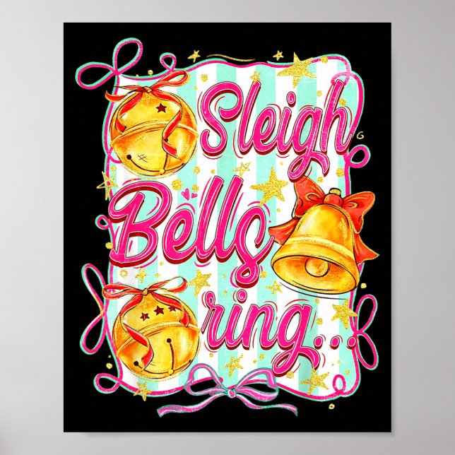 Poster Sleigh Bells Ring Christmas Design For Girls  (Devant)