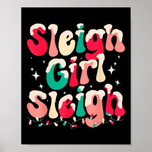 Poster Sleigh Girl Sleigh Noël Rétro Noël Noël Fêtes