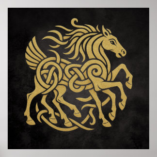 Poster Sleipnir Cheval à Huit Pattes Mythologie Nordique