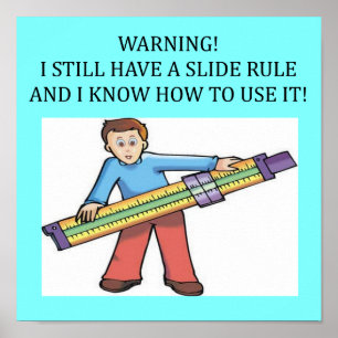 Poster slide rule math humor