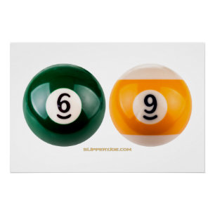 Poster SlipperyJoe 69 table de billard dur deux boules de