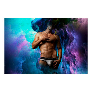 Poster SlipperyJoe homme musclé sous-vêtements bulle dyna