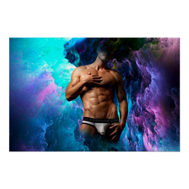 Poster SlipperyJoe homme musclé sous-vêtements bulle dyna (Devant)
