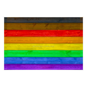 Poster SlipperyJoe's inclusive gay pride drapeau en bois 
