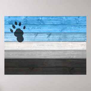 Poster SlipperyJoe's loutre patte de bois de caisse textu