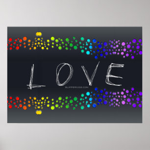 Poster SlipperyJoe's Love mots points arc-en-ciel griffon