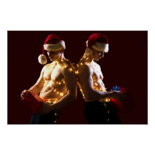 Poster SlipperyJoe's Noël chemise hommes lumière de vacan