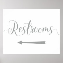 Sliver Restrooms Signer Flèche Gauche Directions