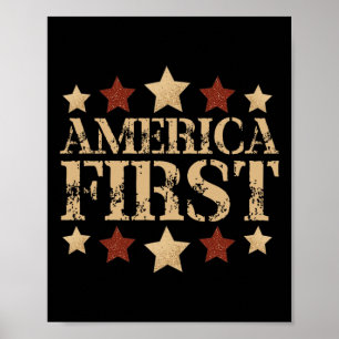 Poster Slogan politique rétro audacieux et tenace America