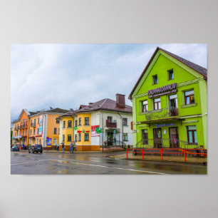 Poster Slonim Belarus Town Architecture Street