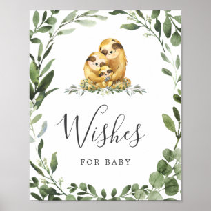 Poster Sloth Baby shower Wives For Baby Sign