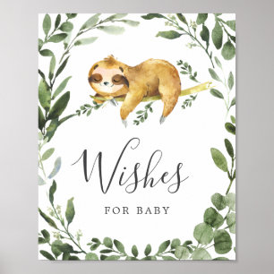 Poster Sloth Baby shower Wives For Baby Sign