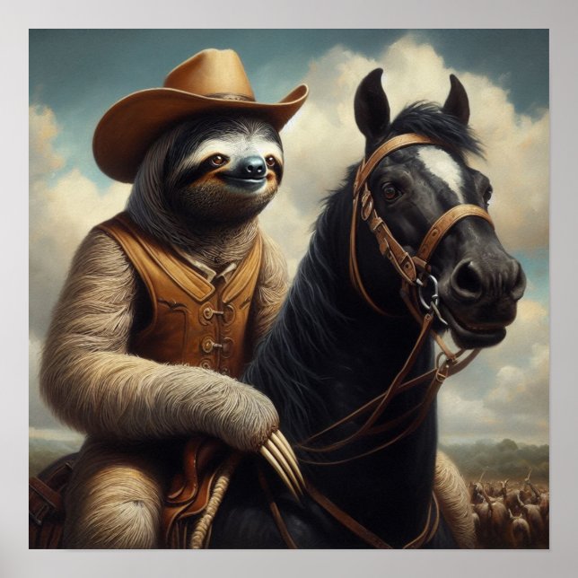 Poster Sloth Cowboy (Devant)