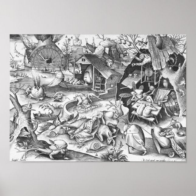 Poster Sloth (Desidia), Les Sept Péchés Mortels (Devant)