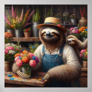 Poster Sloth Florist