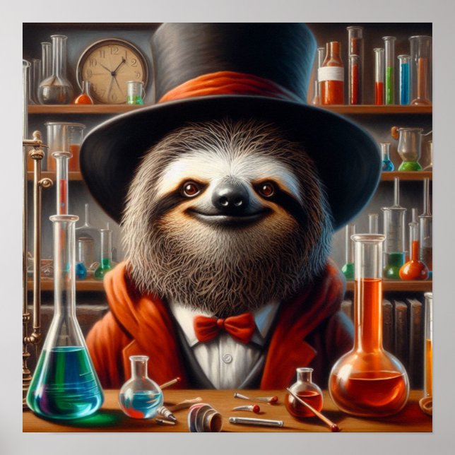 Poster Sloth Mad Scientifique (Devant)