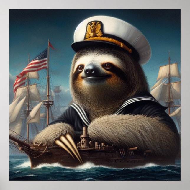 Poster Sloth Sailor (Devant)