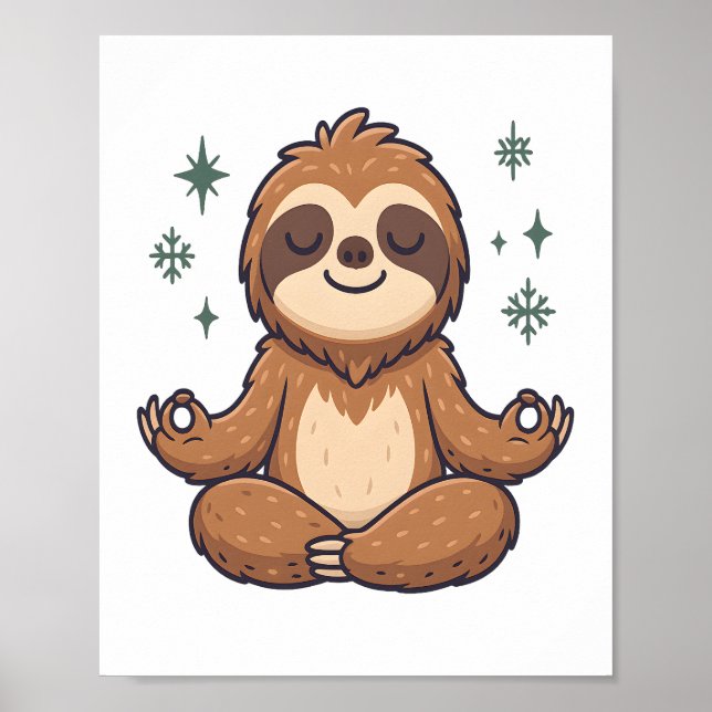 Poster Sloth Yoga Sloth (Devant)