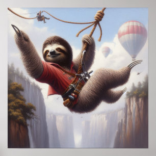 Poster Sloth Ziplining
