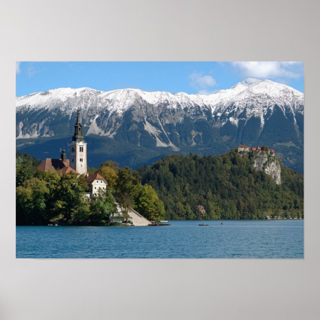 Poster Slovénie, Bled, lac de Bled, île de Bled, Bled 2 (Devant)