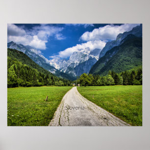 Poster Slovénie, photo pittoresque avec Alpes