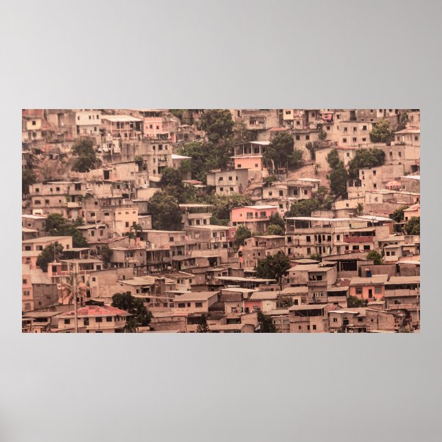 Poster Slums sur la colline, ville de Guayaquil, équateur (Devant)
