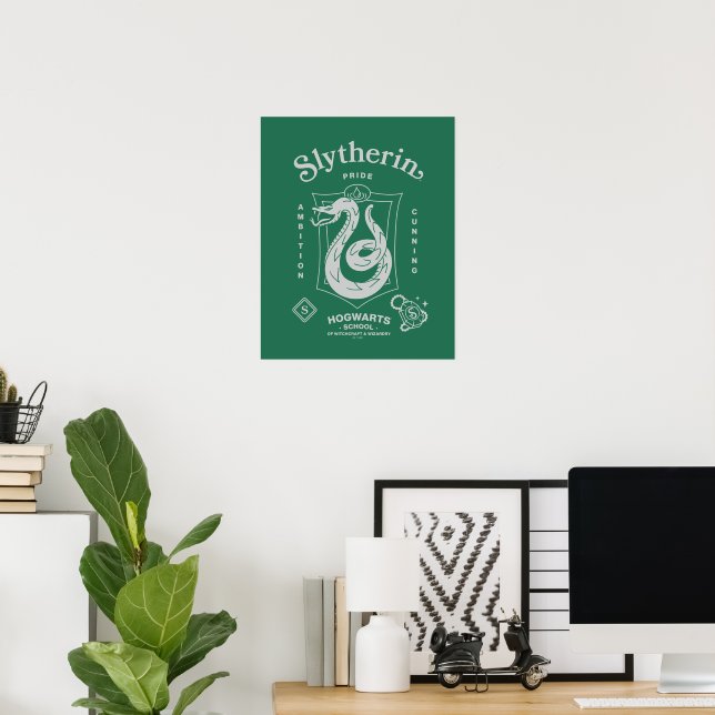 Poster SLYTHERIN™ Pride Ambition Cunning Crest (Bureau à domicile)