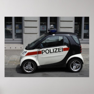 Poster Smart Polizei Auto