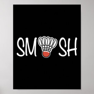 Poster Smash Badminton - Joueur Badminton - Navette Raque