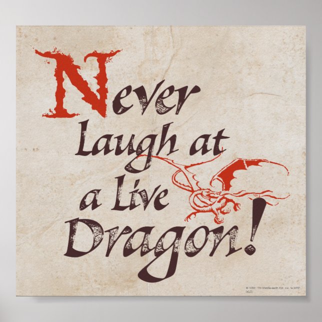 Poster SMAUG™ - Ne Riez Jamais À Un Dragon En Direct (Devant)