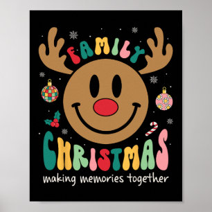 Poster Smile Face Famille Noël 2023 Noël Équipe de Noël R