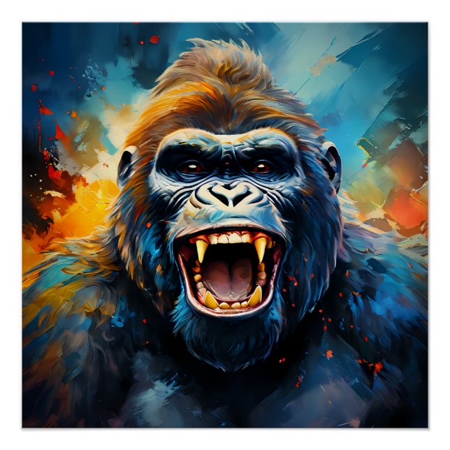 Poster Smiling gorilla (Devant)
